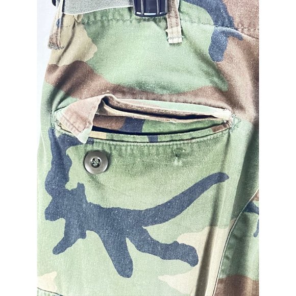 Vintage Military Camouflage Cargo Pants M Reg Adjustable Waist Cotton Outdoor - Picture 15 of 15